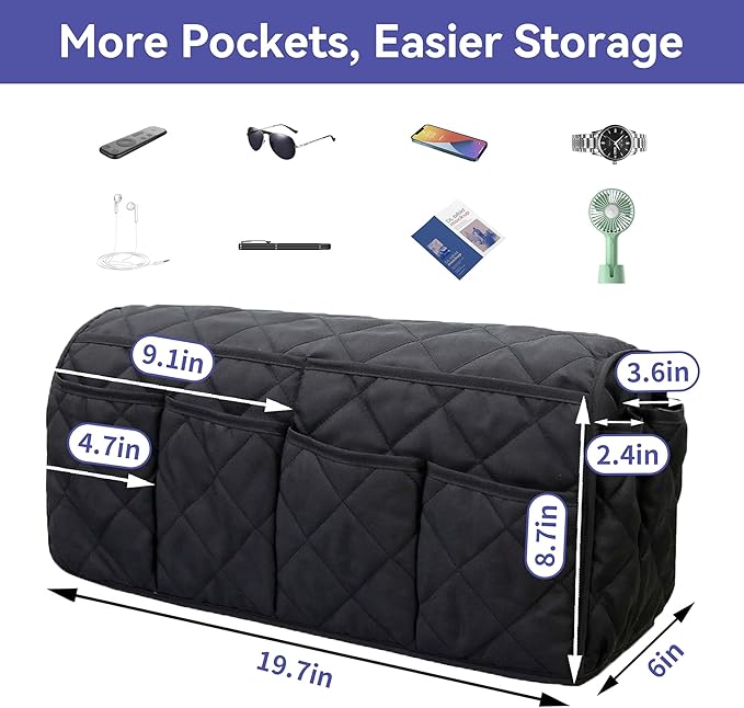 MEHIDFY Armchair Caddy, Waterproof Sofa Armrest Organizer, Non Slip Recliner - Image 4