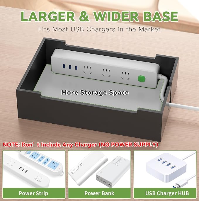 Pezin & Hulin Bamboo Charging Station, Electronic Devices Organizer - Image 5