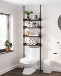 ALLZONE Bathroom Organizer, Over The Toilet Storage, 4-Tier Adjustable Wood by ALLZONE