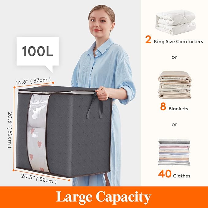 Lifewit 3 Pack Clothes Storage Bins - Image 2