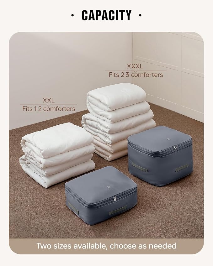 Eachy 3-Pack Comforter Storage Bag Blanket Storage Bags, 68L Compression Bags - Image 5