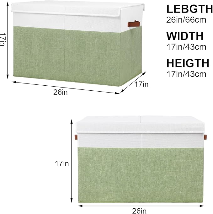 Large Toy Storage Box with Lid, Sturdy Toys Storage Chest Bin Organizer Basket - Image 4