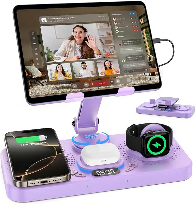 30W Charging Station for Apple Products, Foldable Wireless Charger by Hostena