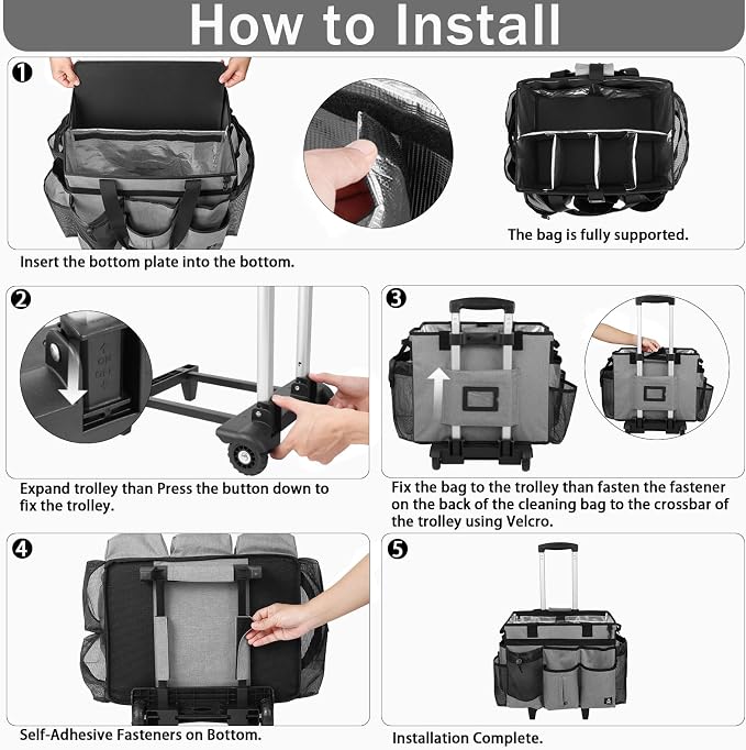Extra large Rolling Cleaning caddy bag - Image 7
