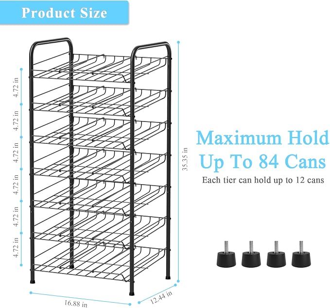 Vrisa Can Organizer for Pantry 7-tier Can Rack Organizer Metal Can Storage - Image 2