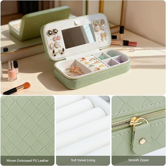 DesignSter Jewelry Organizer, Small Portable Travel Jewelry Storage - Image 4