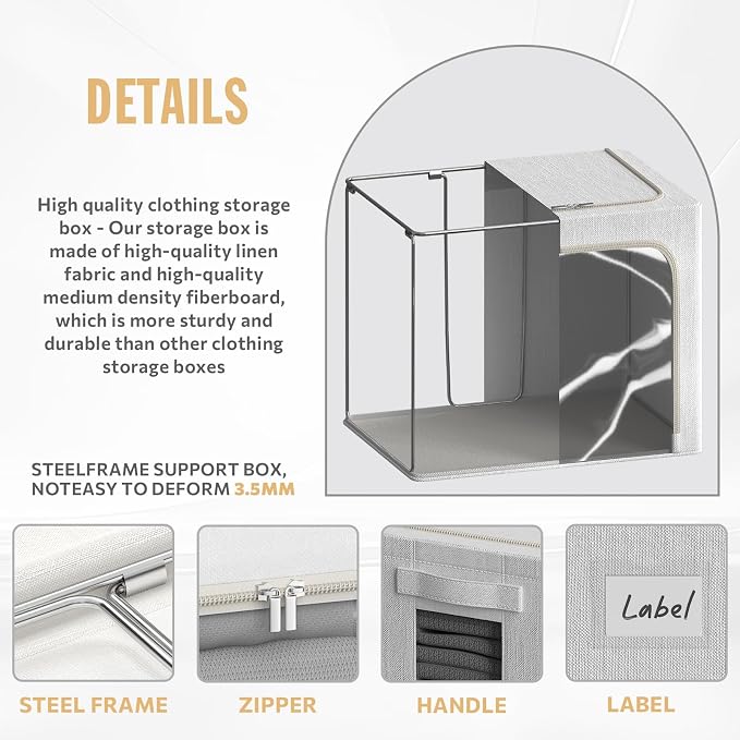 FHSQX 2 Pack Clear Window Storage Bins - Image 5