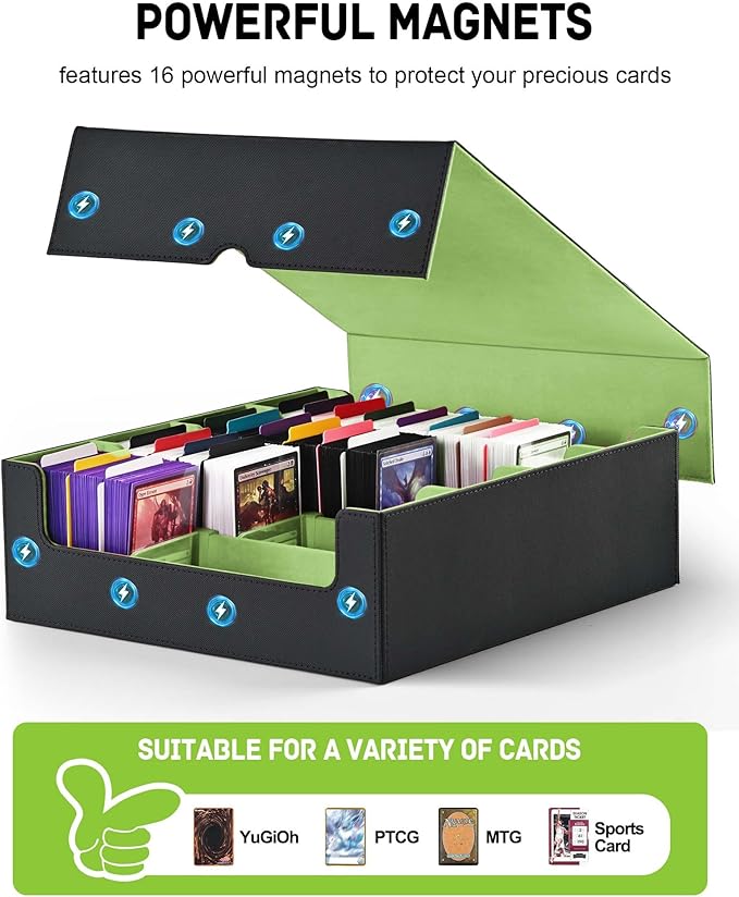 ZLCA Card Storage Box for MTG PTCG, Commander Deck Box Holds 3200+ Cards - Image 4