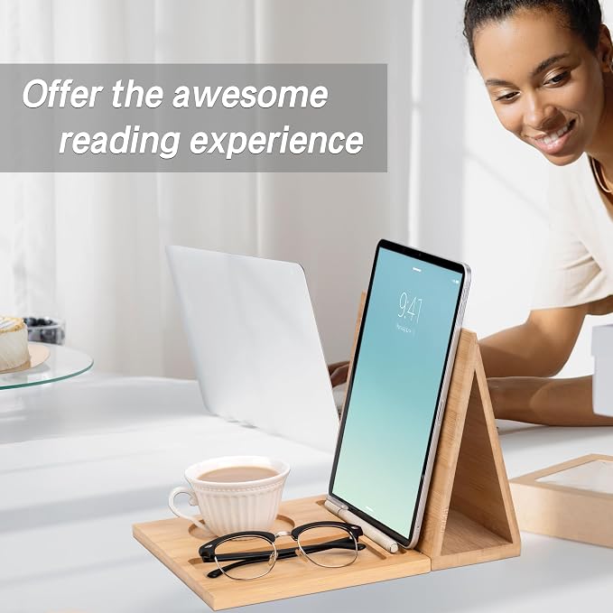 Wooden Book Holder Stand for Page Rest Nook Reading Valet - Image 4