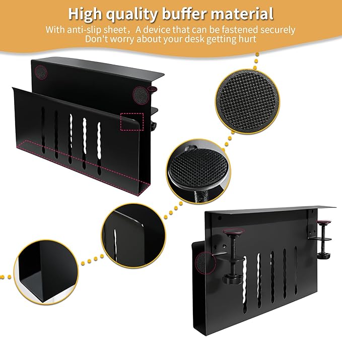 Desk Side Storage, Under Desk Storage, No Drill Steel Hanging Desk Organizer - Image 2
