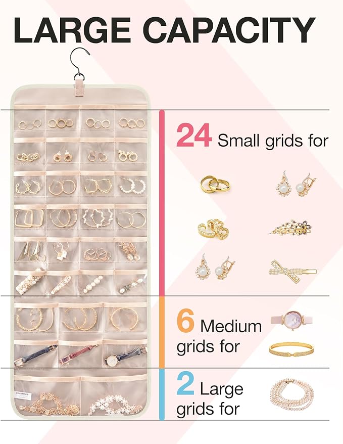 BAGSMART Hanging Jewelry Organizer Storage Roll - Image 3