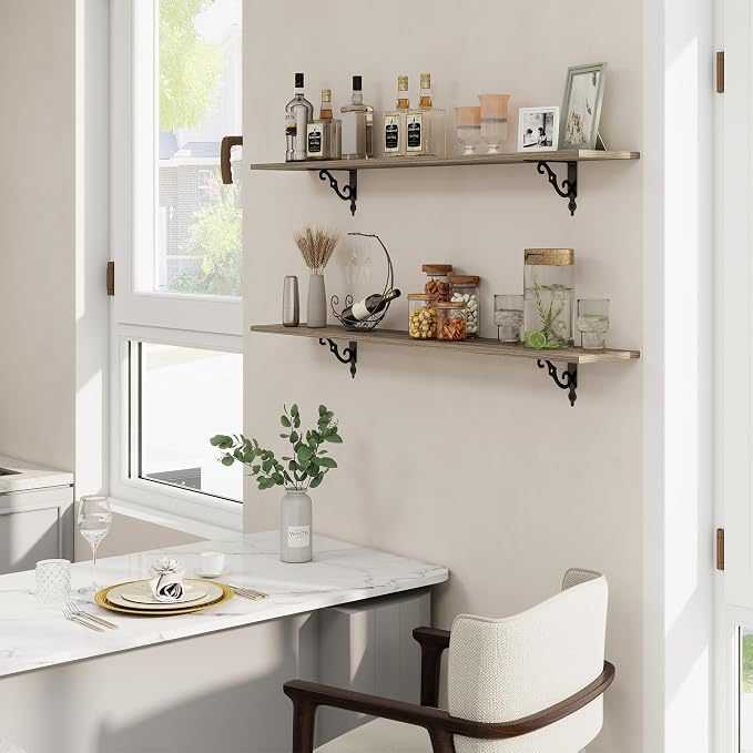 RICHFOCUS Floating Shelves for Wall Decor, 47.3W x 8D Shelves Set of 2 - Image 2