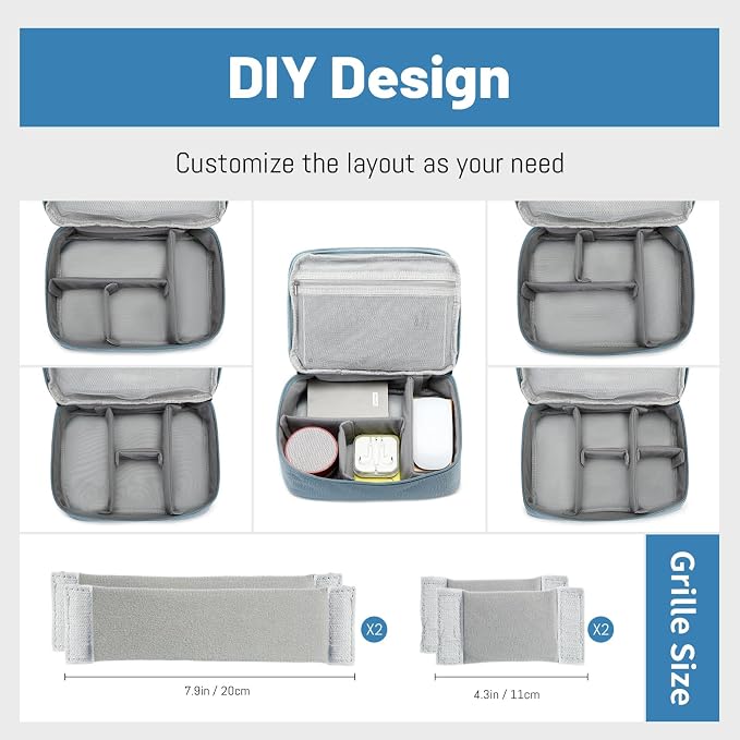 Lanola Travel Cable Organizer Bag, Electronic Accessories Case Portable Double - Image 4