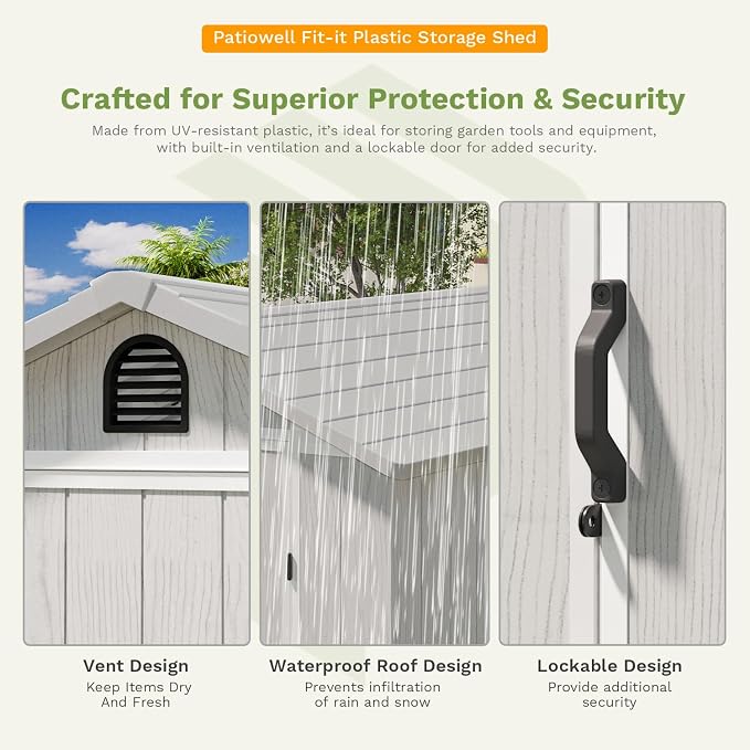 Patiowell 4 x 4 FT Plastic Outdoor Storage Shed - Image 4