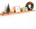 48" Rustic Elm Wood Floating Shelves, 8 Inch Deep Wall Shelves by FunMemories