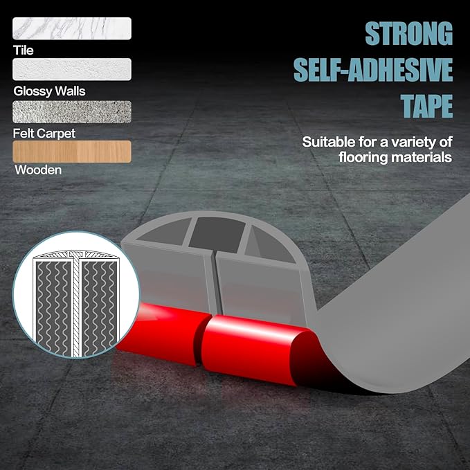 Floor Cord Cover Self Adhesive Cord Hider, 3.3FT Cable Management, Extension - Image 4