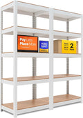 HOMEDANT House 5 Tier 24.4" W Laminated Metal Shelving Unit Adjustable Storage by TheBestOrganizingSolution