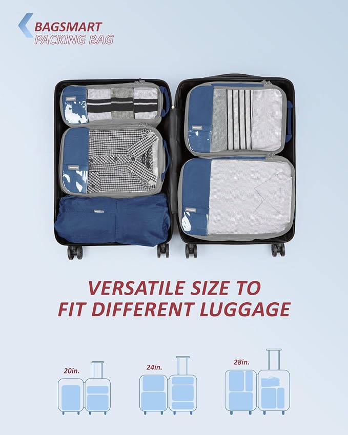 BAGSMART 6 Set /4 Set/2 Set Compression Packing Cubes - Image 3