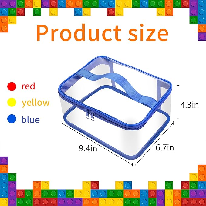 3 Packs Clear Toy Storage Bags- 9.4 x 6.7 x 4.3 Inch Transparent PVC Toy - Image 2