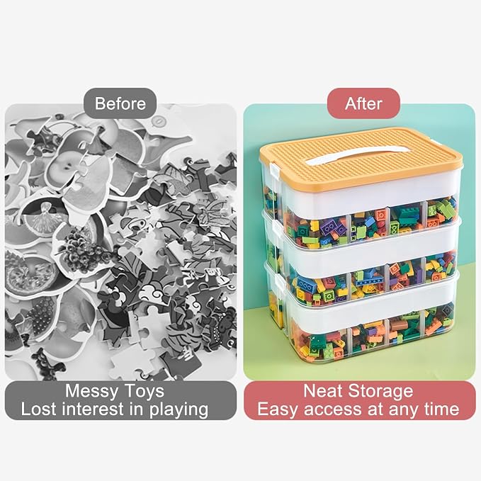 Toys Organizer Storage Case for Lego Box Kids Toy Stackable Building Blocks - Image 5