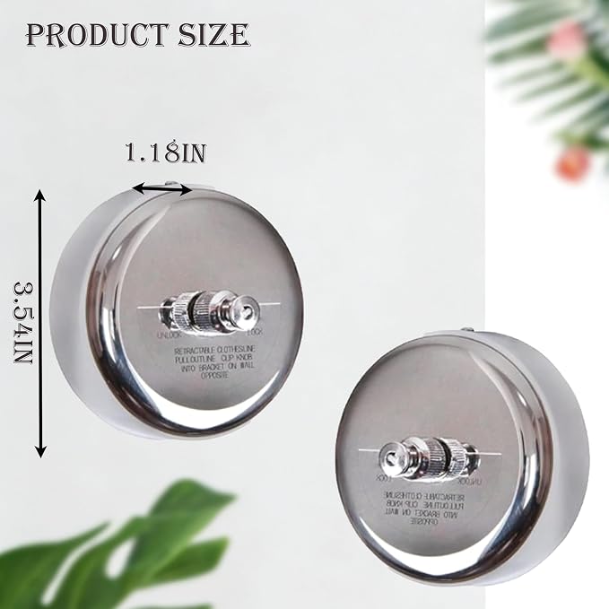 Heavy Duty Retractable Clothesline Indoor Outdoor 2-Pack of Stainless Steel - Image 2