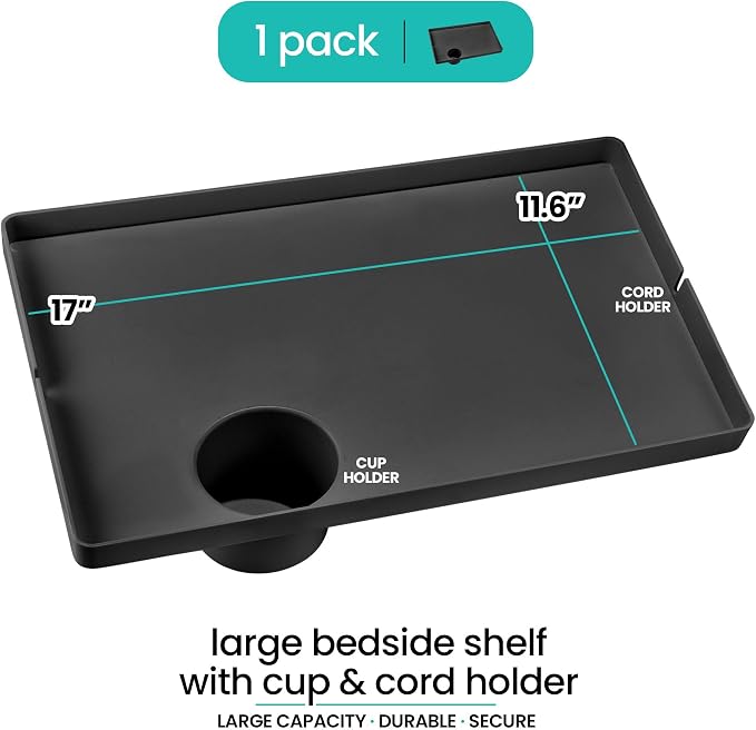 Modern Innovations Large Black Bedside Shelf - Image 2