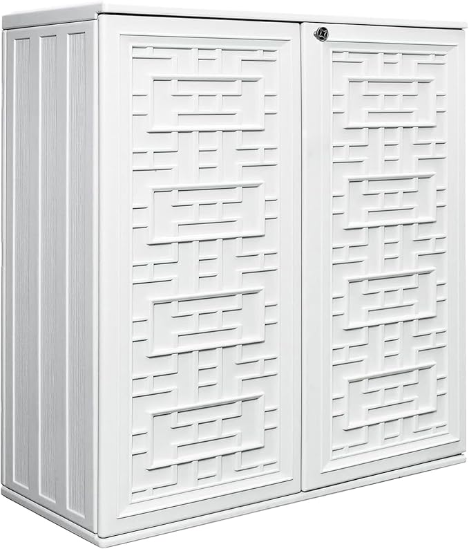 ADDOK 60-Gallon Storage Cabinet Light Weight Resin Indoor/Outdoor Storage Unit by ADDOK
