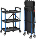 WORKPRO 3-Tier Collapsible Service Cart, 210 LBS Foldable Utility Service Cart by WORKPRO