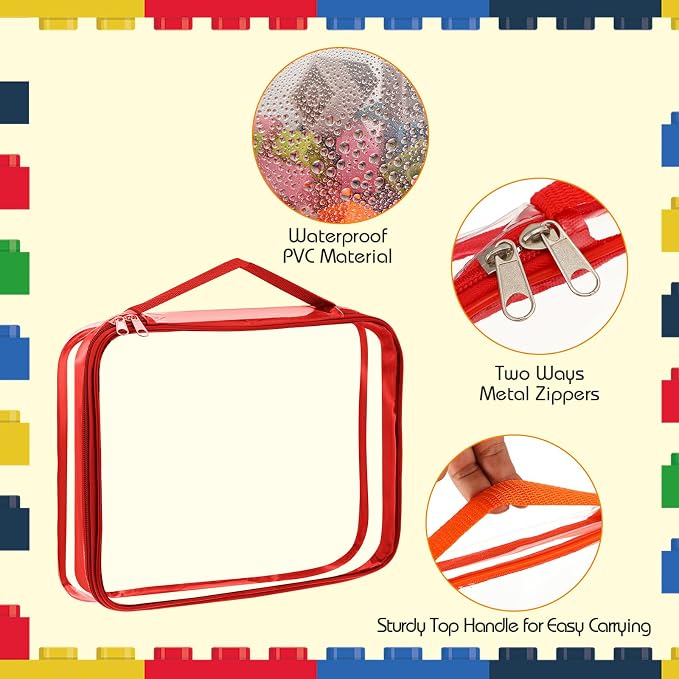 Sanwuta 6 Packs Toy Storage Bags, PVC Organizing Case Bags - Image 3