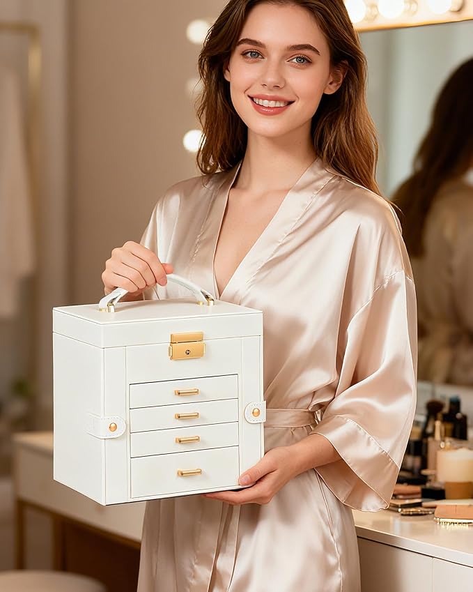 TORIBIO Jewelry Box for Women, Leather Jewelry Organizer - Image 8