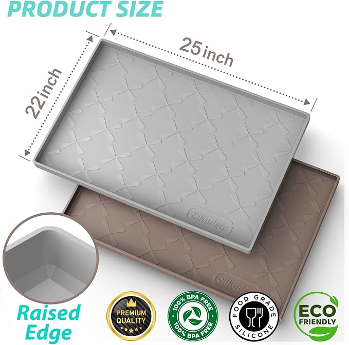 SIKADEER 25" x 22" Under Sink Mat Waterproof, Silicone Mat Kitchen Drawer Shelf - Image 5