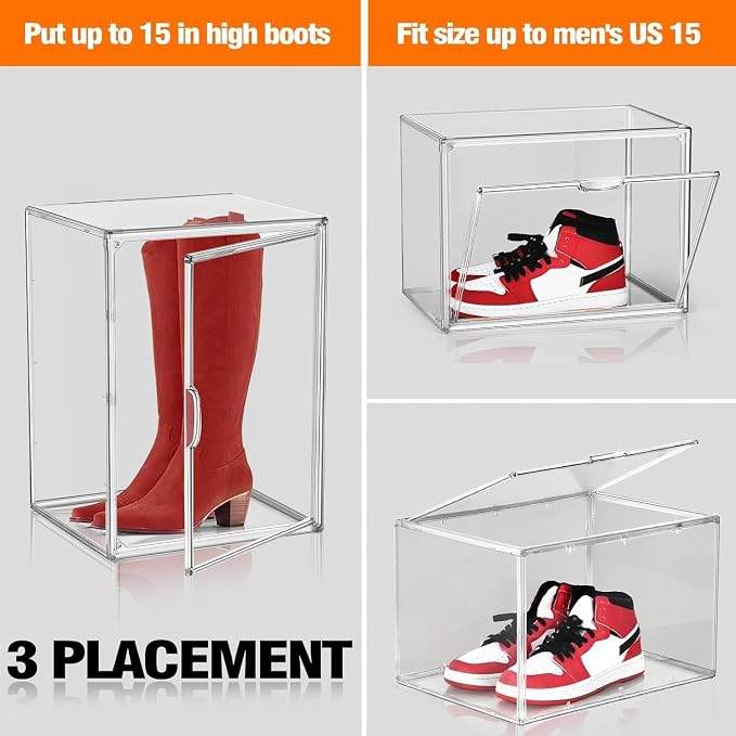 XX-Large Acrylic Display Case 11.4'' x 9.8'' x 15.3'', Boot Boxes - Image 7