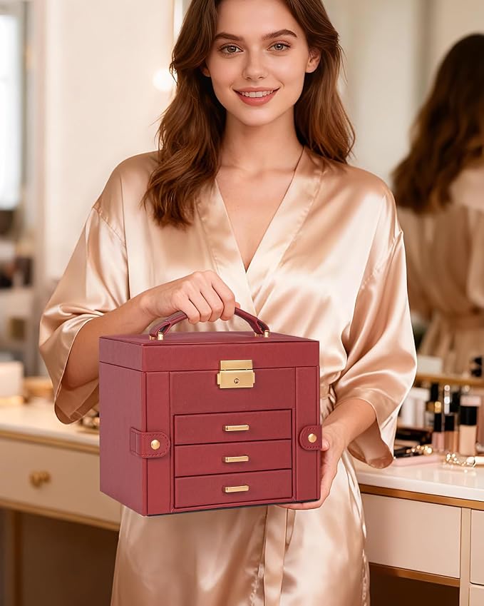 TORIBIO Jewelry Box for Women, Leather Jewelry Organizer - Image 8