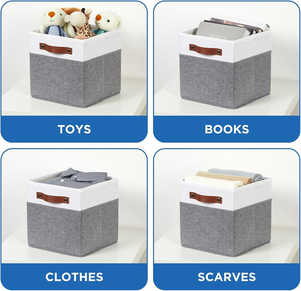 Foldable Fabric Storage Bins with Lids, 2-Pack Storage Bin for