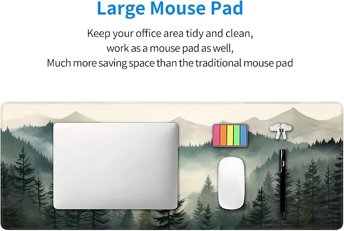 Misty Forest Large Mouse Pad, Gaming Keyboard Desk Pad, Extended Mouse Mat - Image 8