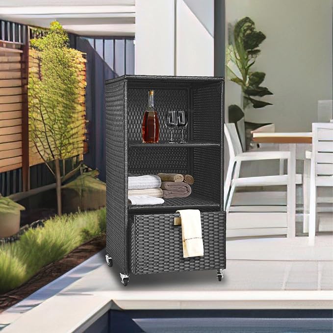 Outdoor Towel Rack for Pool Outdoor Pool Towel Storage Cabinet - Image 7