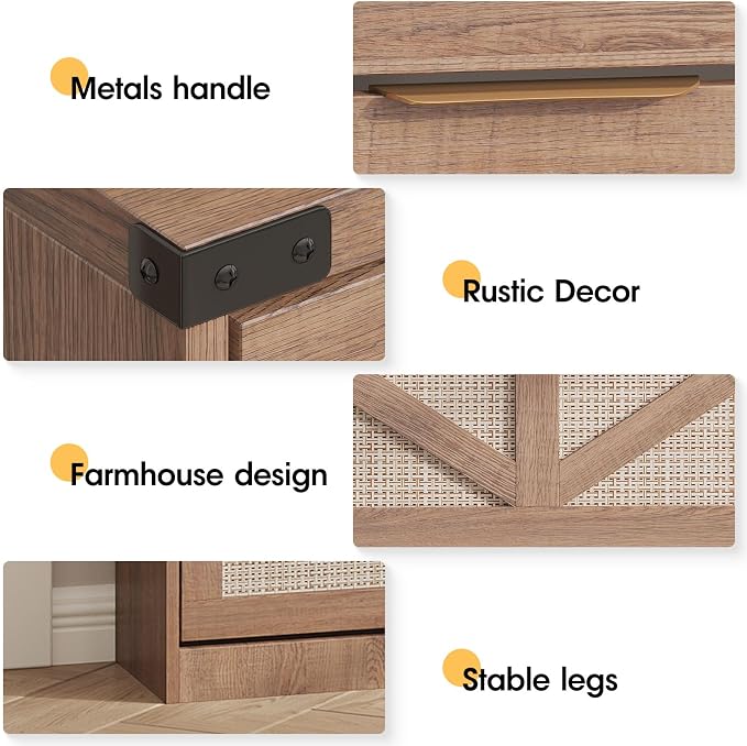 Shoe Cabinet with 3 Flip Drawers & 2 Drawers, Freestanding Shoe Storage Cabinet - Image 5