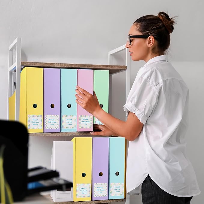 Pasimy 25 Pcs Pastel Cardboard Magazine File Holder Magazine Organizer Book Bin - Image 5