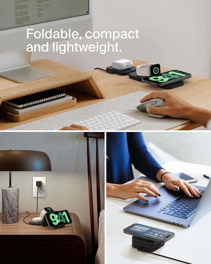 Belkin MagSafe Charger Compatible 3-in-1 Magnetic Charging Travel Pad - Image 6