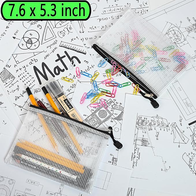 AUSTARK 20 Pcs Zipper File Bags, Plastic Mesh Pouch, Board Game Storage Bag - Image 9