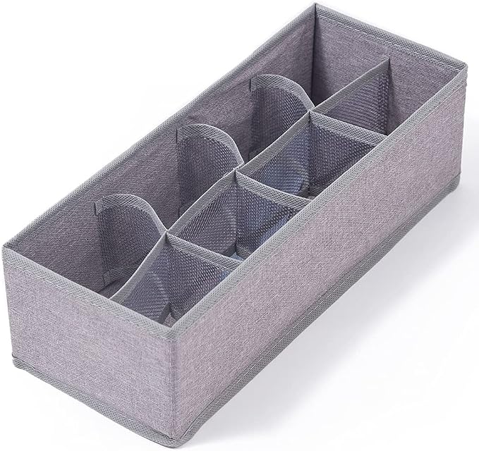 Qozary 3 Pack Sock Underwear Drawer Organizer Dividers, Collapsible Cabinet - Image 7