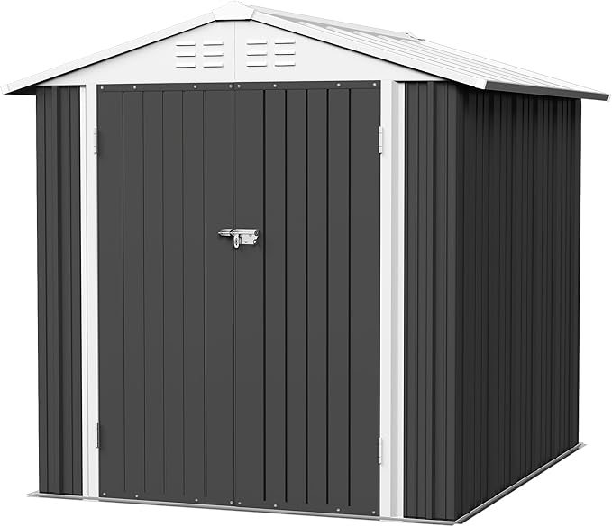 Flamaker 6x8 FT Storage Shed Waterproof Metal Garden Shed by Flamaker