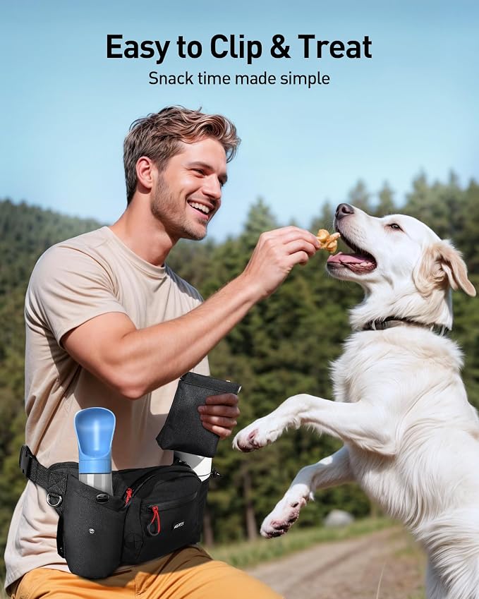 AGPTEK Dog Walking Fanny Pack, Large Capacity Dog Training Treat Pouch - Image 2
