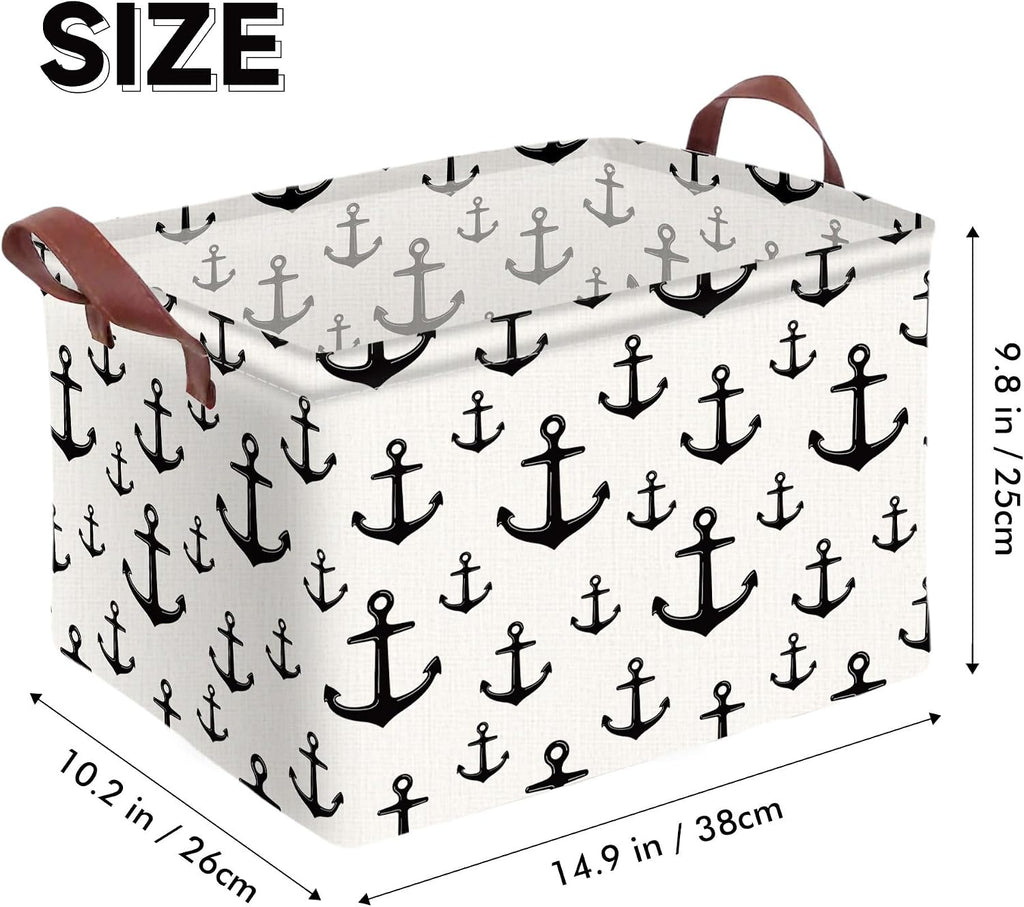 Anchor Storage Basket Waterproof Canvas Toy Storage Bin Home Anchor