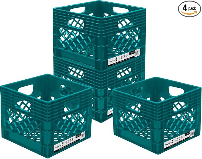 ORGANIZE-IT! Authentic Milk Crate, 4 Pack by Organize-It