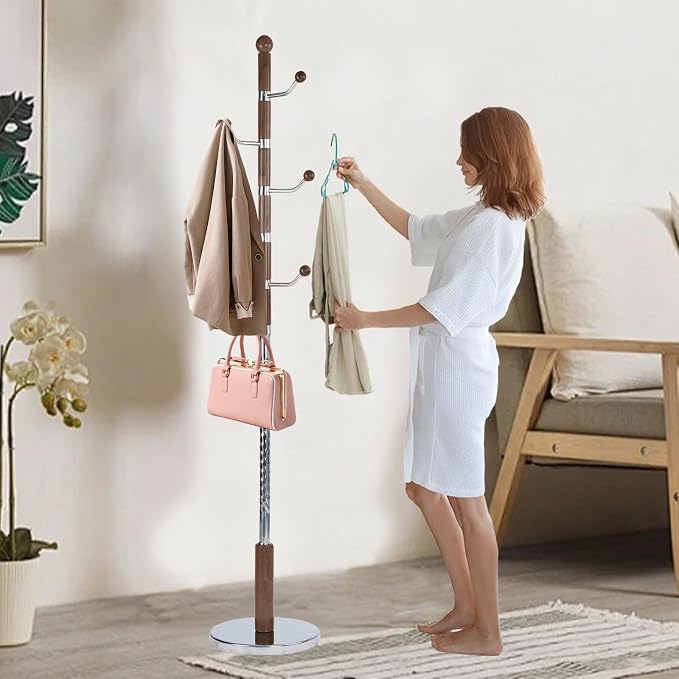 Solid Wooden Coat Rack Stand, Coat Racks Freestanding by Haicang