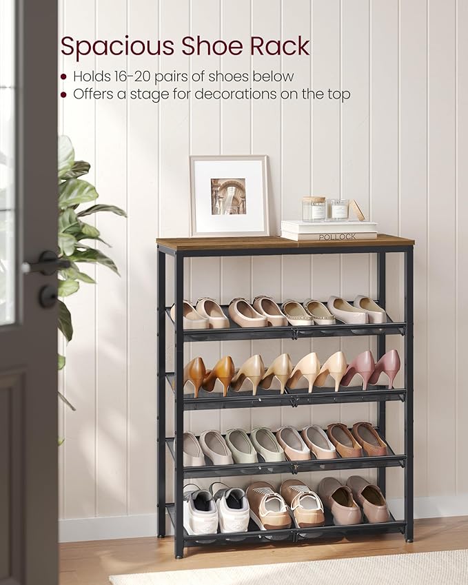 VASAGLE Shoe Rack for Entryway, 5-Tier Shoe Rack Organizer - Image 4
