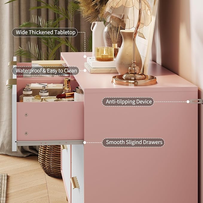 Garvee Fluted Dresser for Bedroom - Image 6