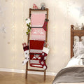 Blanket Ladder Shelf, Decorative Quilt Rack, 6-Tier Farmhouse Ladder Holder by Hzuaneri