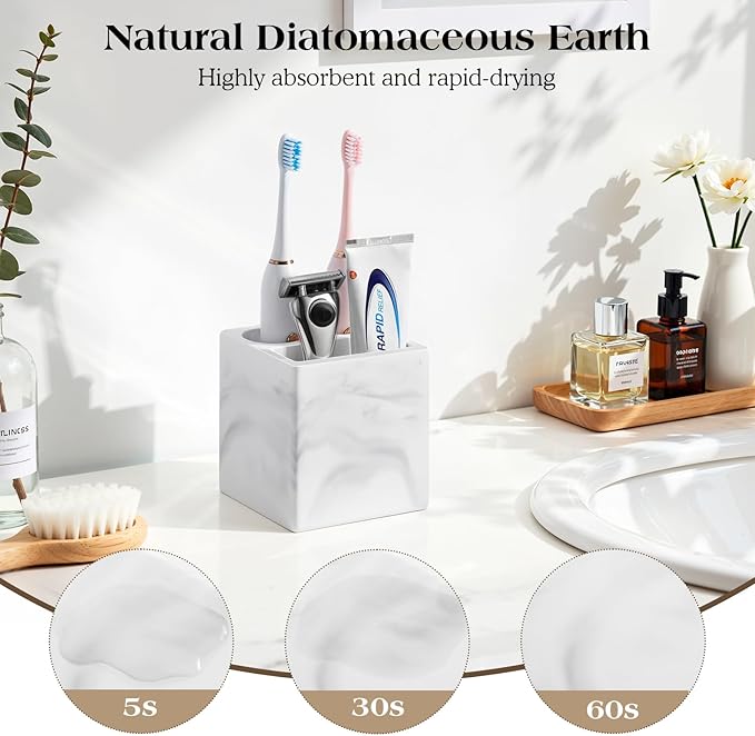 Luxspire Toothbrush Holder, 3 Slots Fast Drying Tooth Brush Holder - Image 2